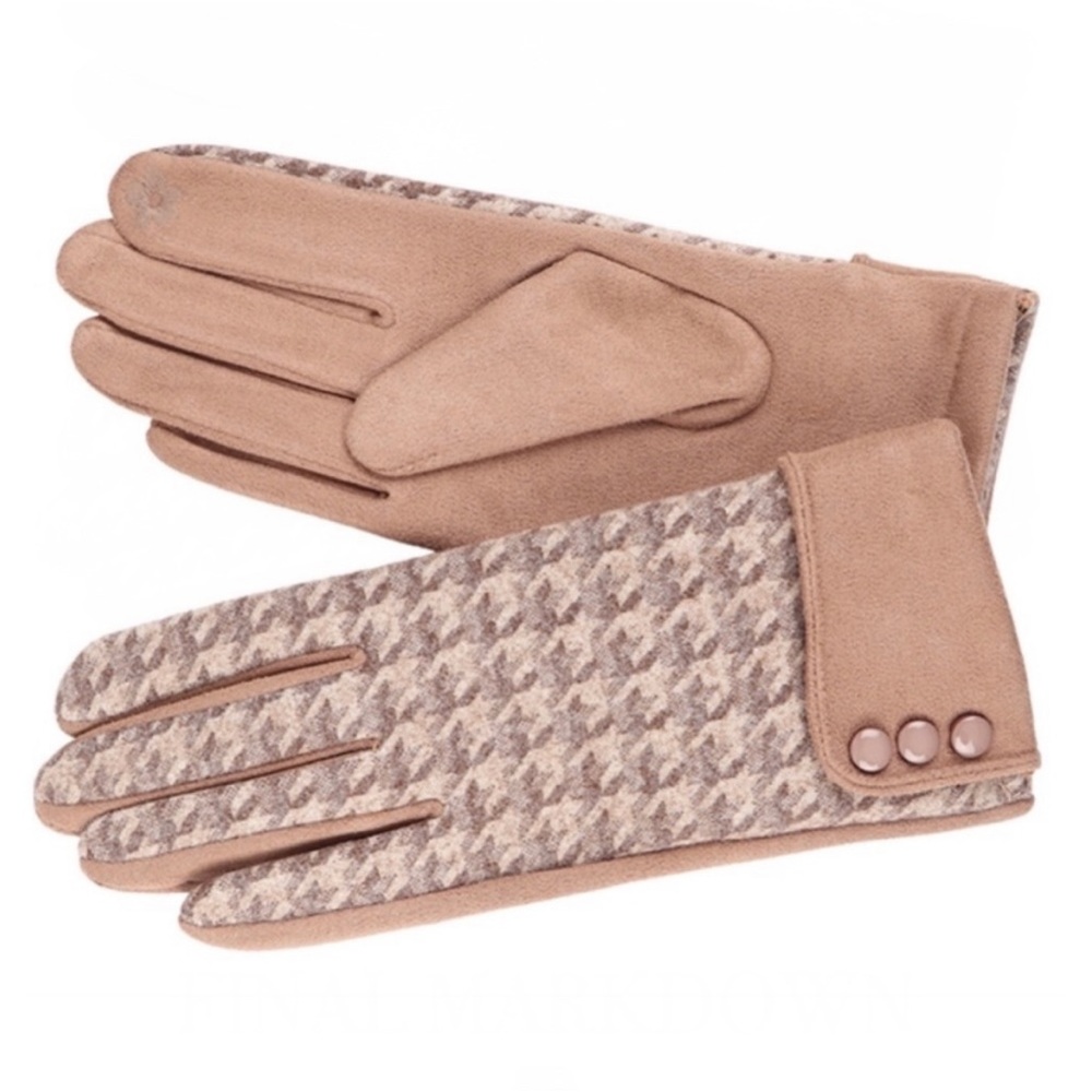 3 button embellished smart touch gloves